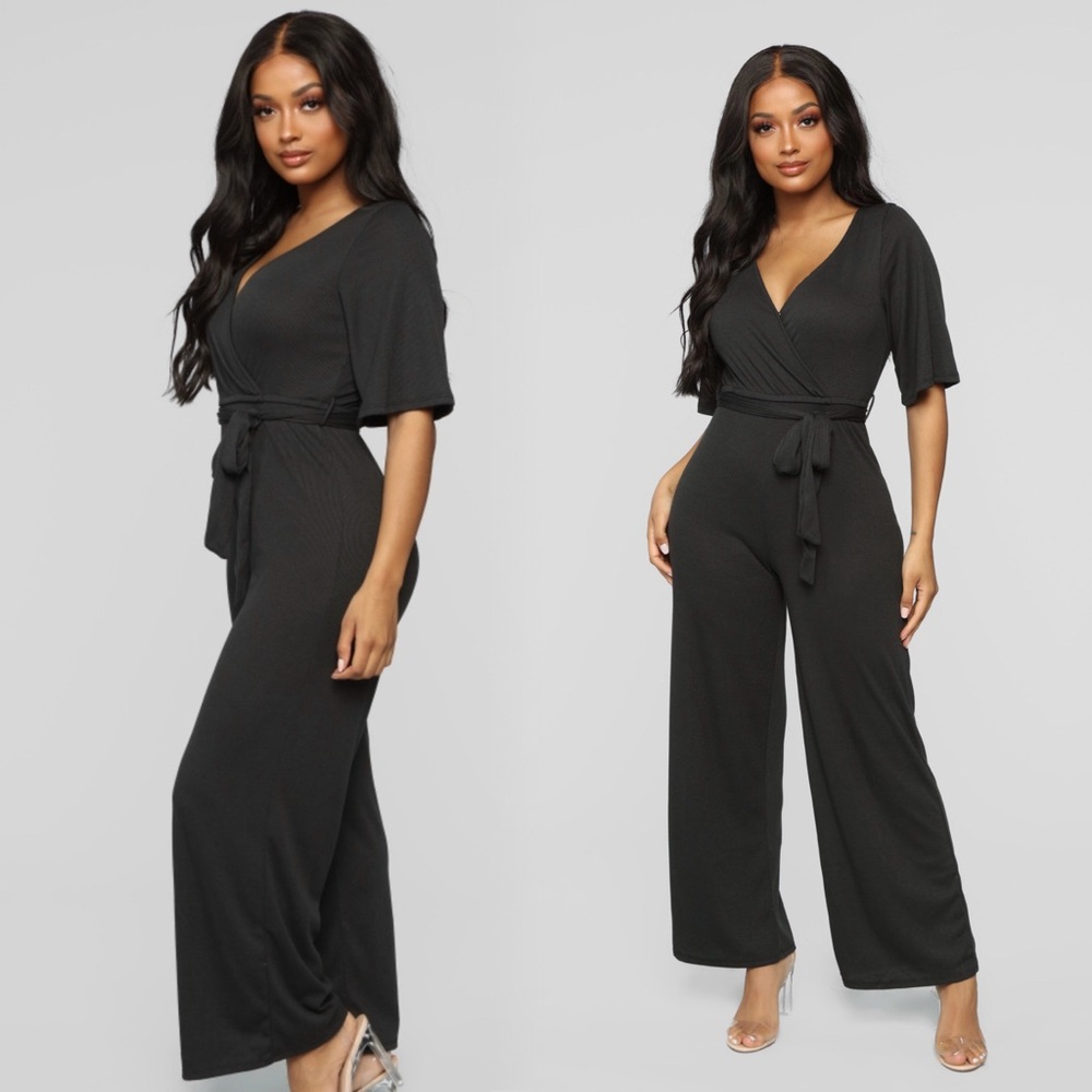 Wide leg stretchy classy chic jumpsuit - Picture 11 of 12